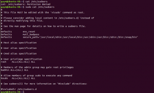 sudoers file